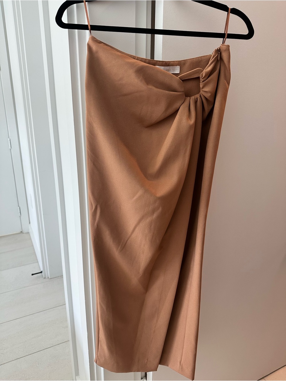 Mango Ruffled Details Crossed Midi Skirt